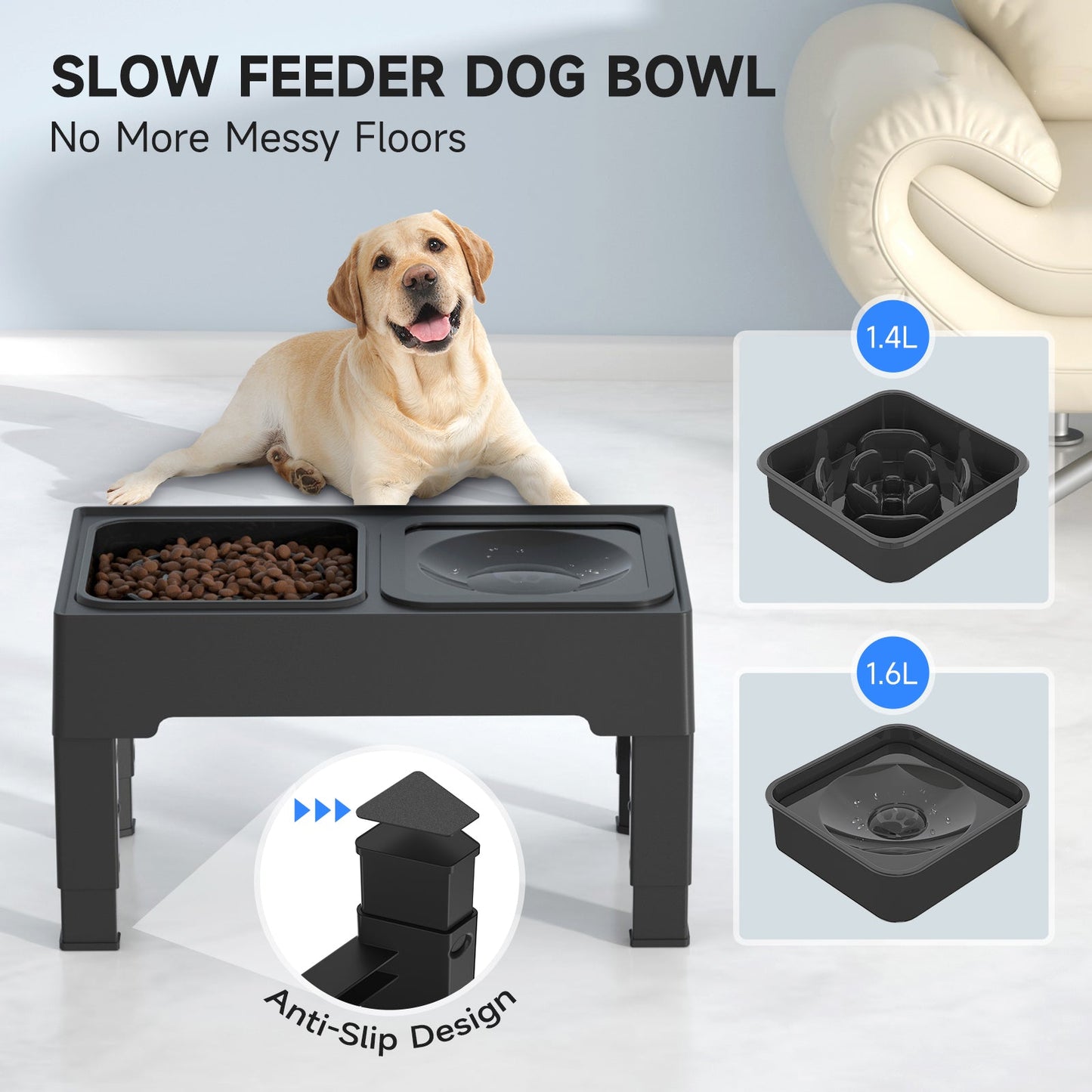 2-in-1 Elevated Raised Dog Bowl