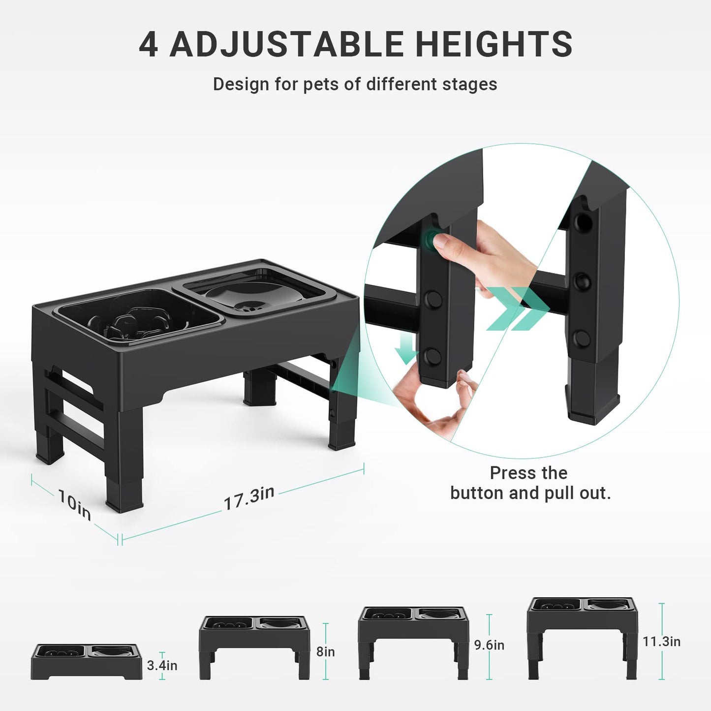 2-in-1 Elevated Raised Dog Bowl